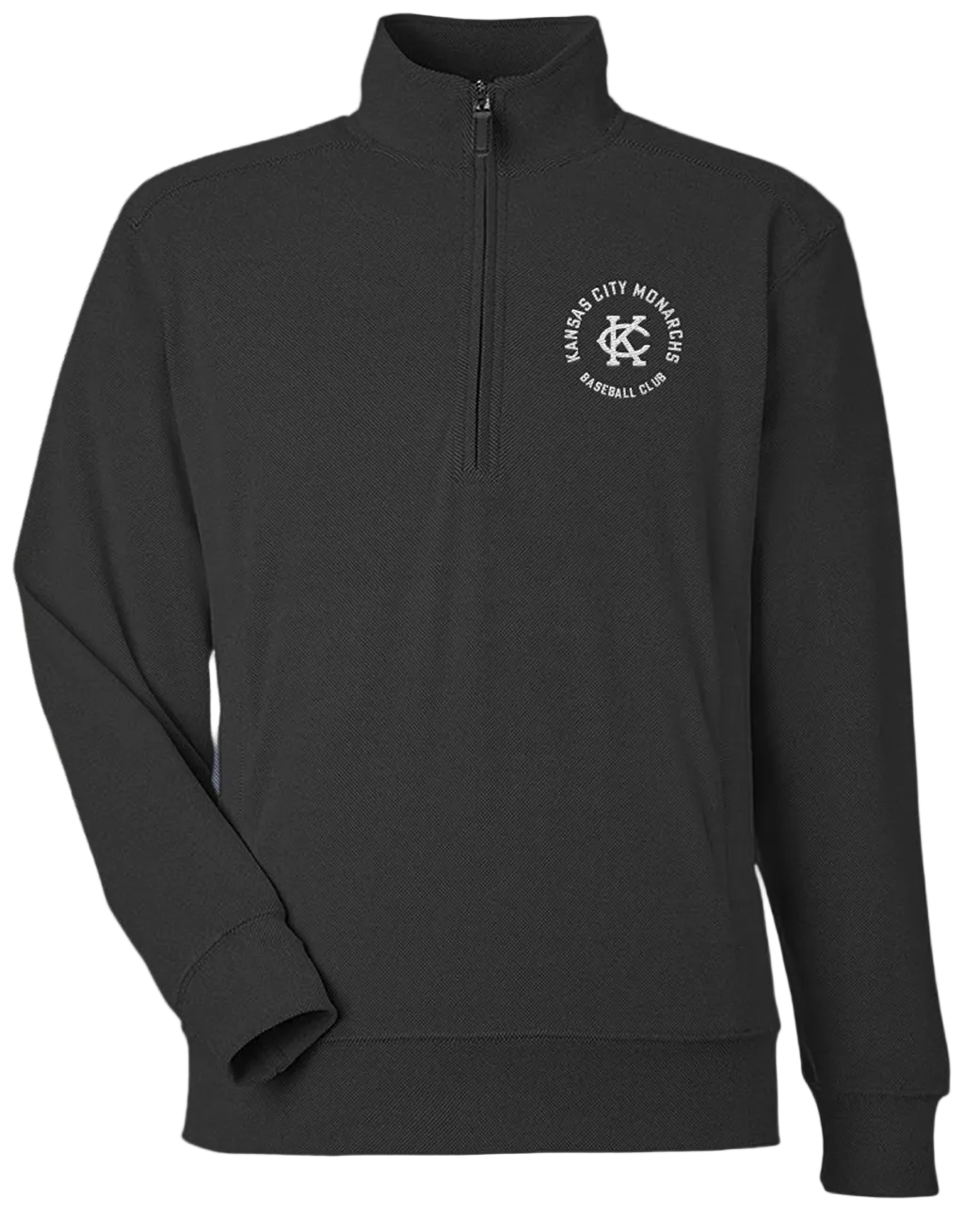 Kansas City Monarchs Black 1/4 Zip w/Badge Logo
