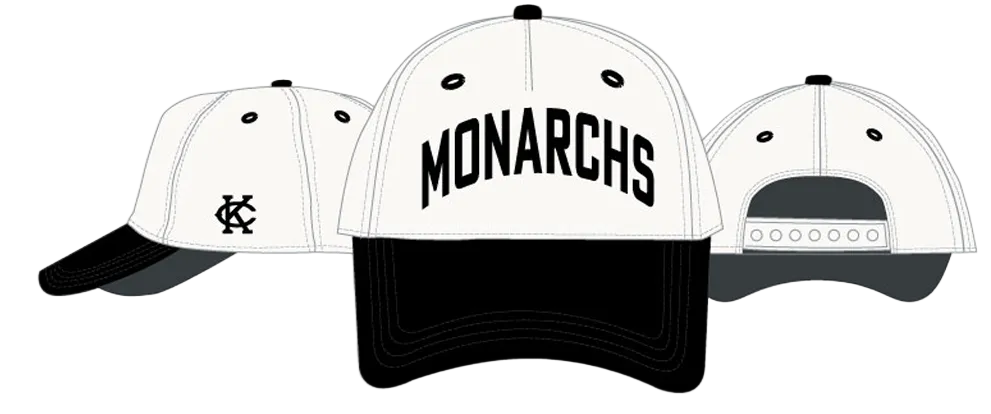Kansas City Monarchs White & Black Monarchs Adjustable Hat