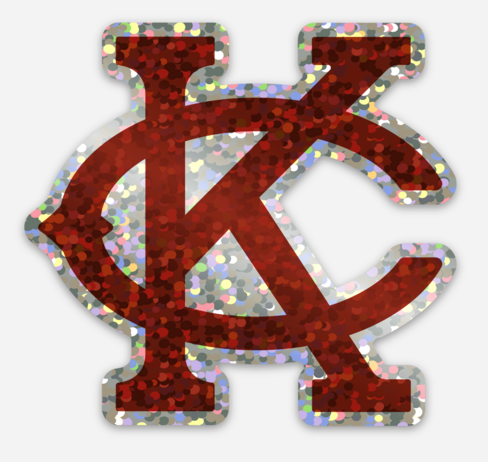 KC Sticker, Red Glitter