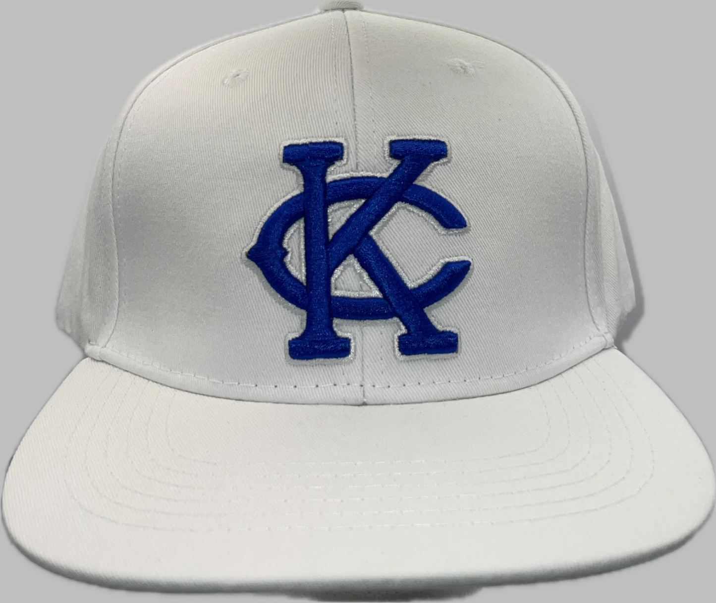 White & Blue KC Flat Bill