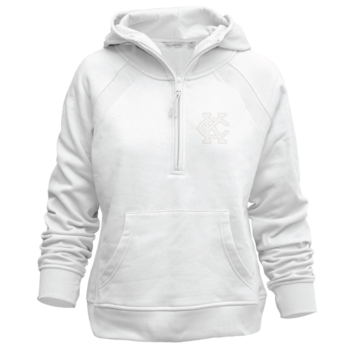 Sweatshirt, Women's White Half Zip