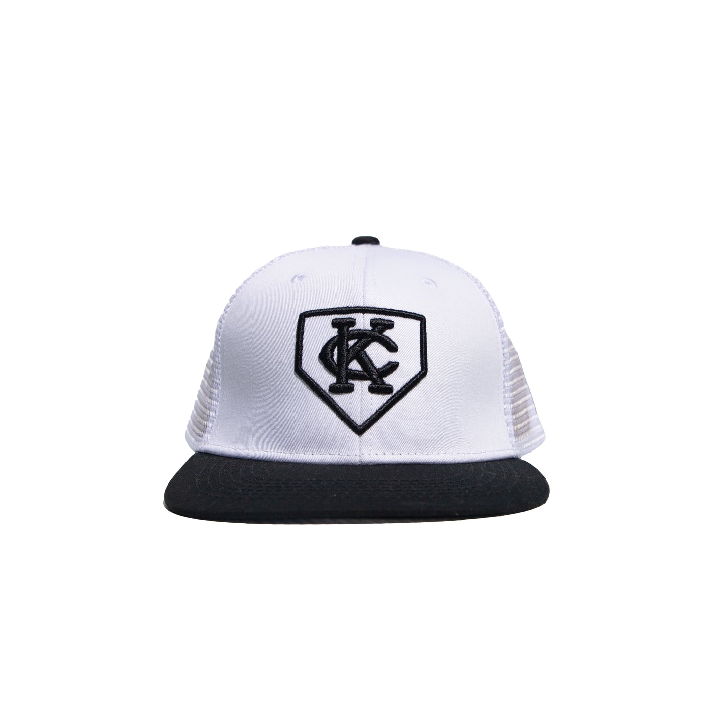 Black & White W/Home Plate on Crown, Trucker Cap