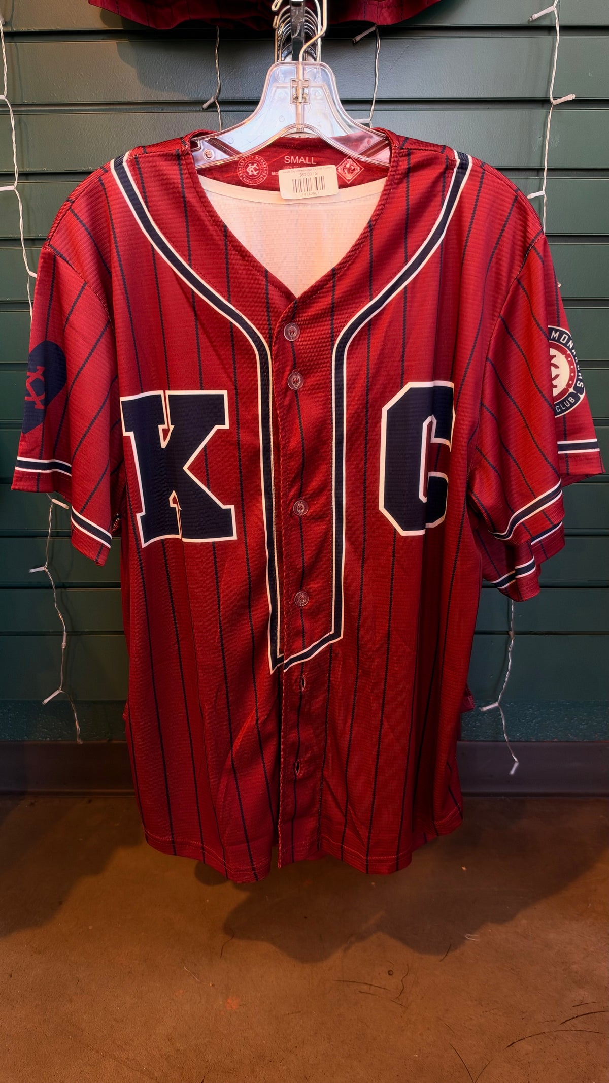 Kansas City Monarchs 2026 Cardinal w/Navy Pinstripes Alternate Jersey
