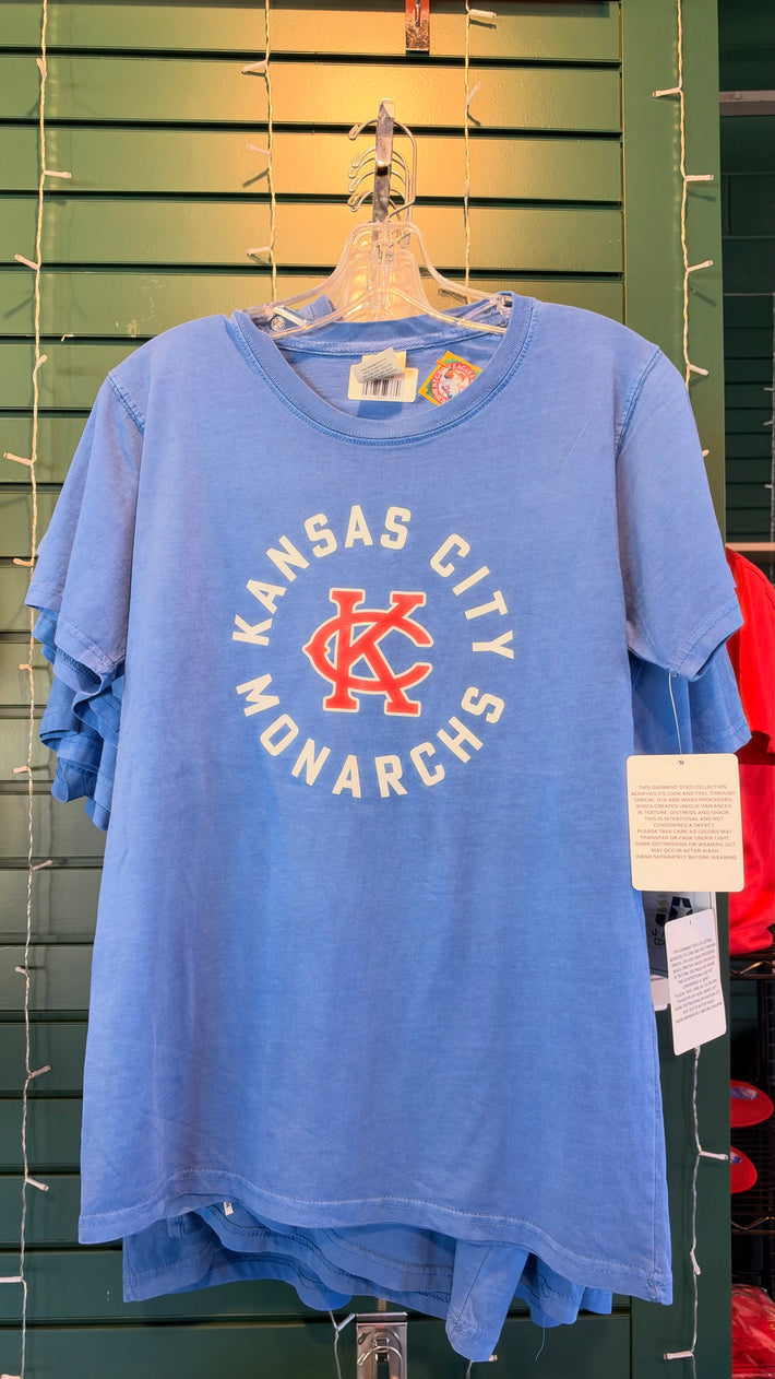 Kansas City Monarchs Blue Circle Badge Logo T-Shirt