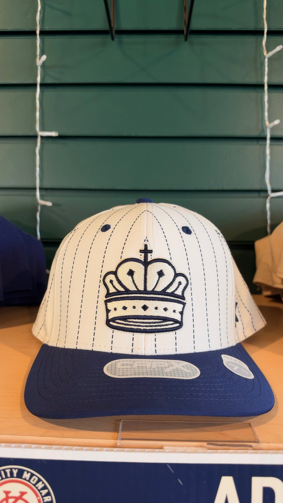Kansas City Monarchs Crown W/ Navy Pinstripes Fitted Hat