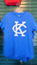Kansas City Monarchs Royal Blue T Shirt w/White KC