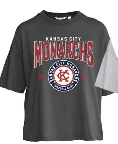 Kansas City Monarchs Women's Black KCM w/Badge T-Shirt