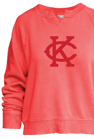 Kansas City Monarchs Women's Red KC Crewneck