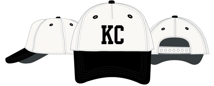 Kansas City Monarchs White & Black KC Adjustable Hat