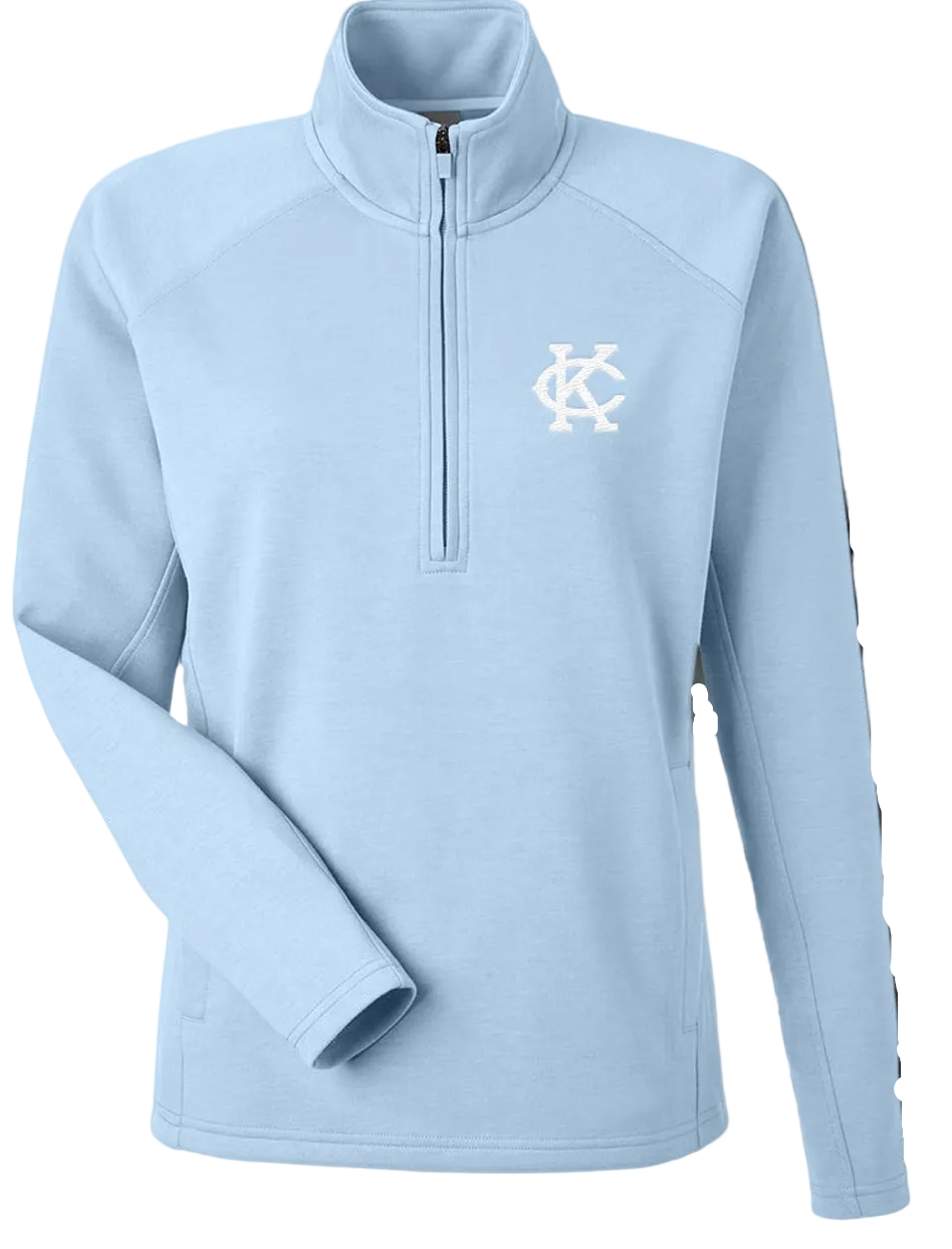 Kansas City Monarchs Women's Ice Blue 1/4 Zip w/White KC