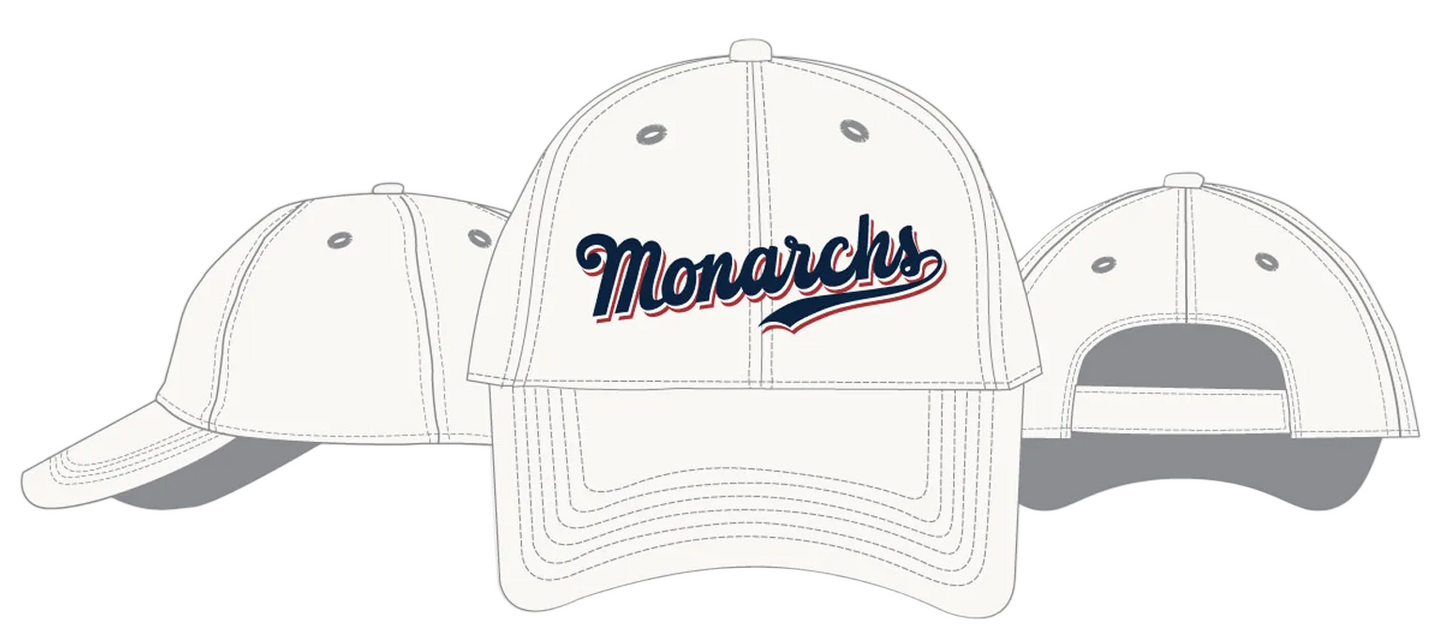 Kansas City Monarchs White Monarchs Script Adjustable Hat