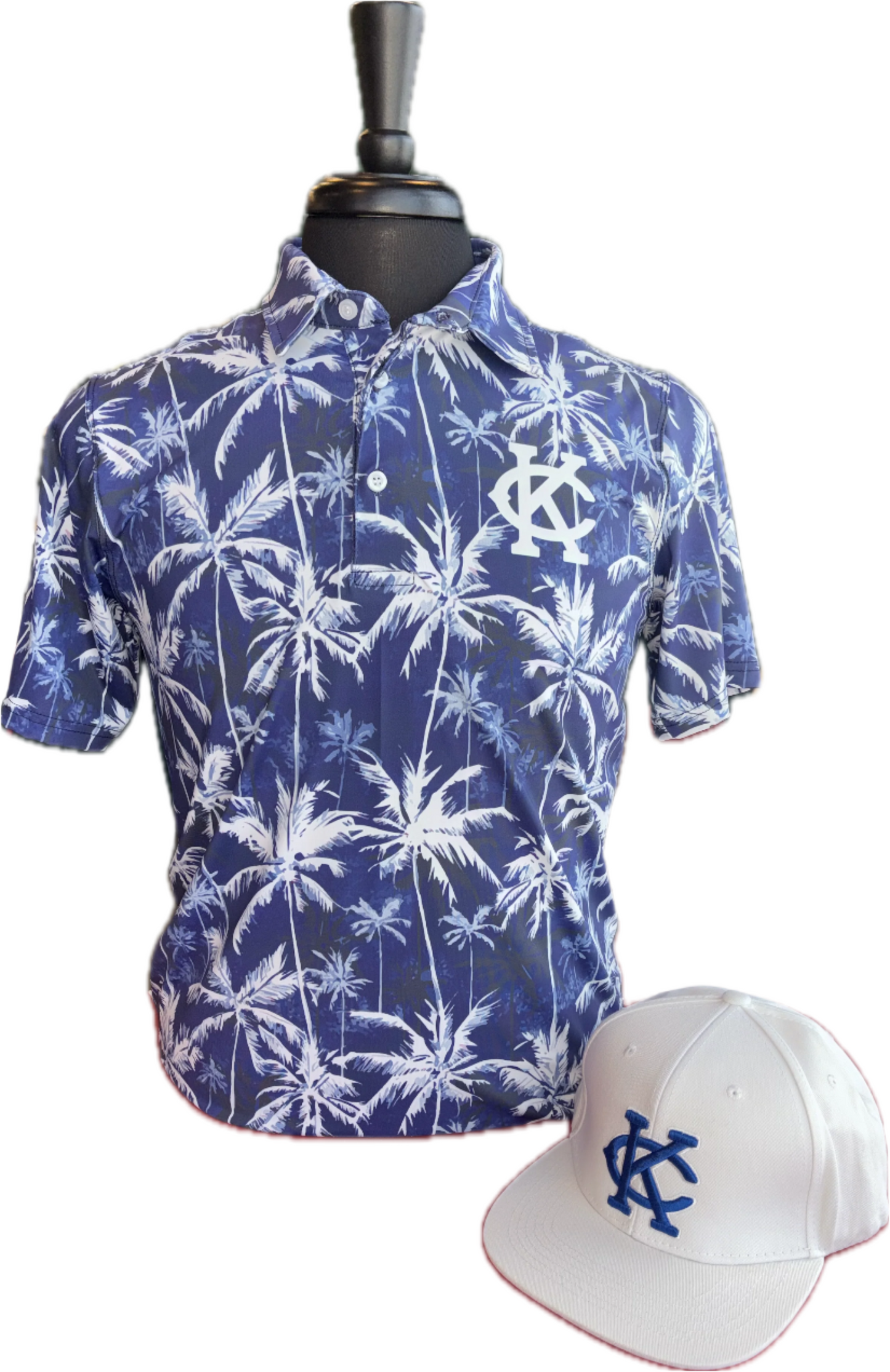 Purple palm tree design polo
