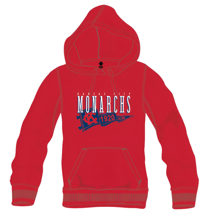 Red KC Monarchs Pennant Hoodie