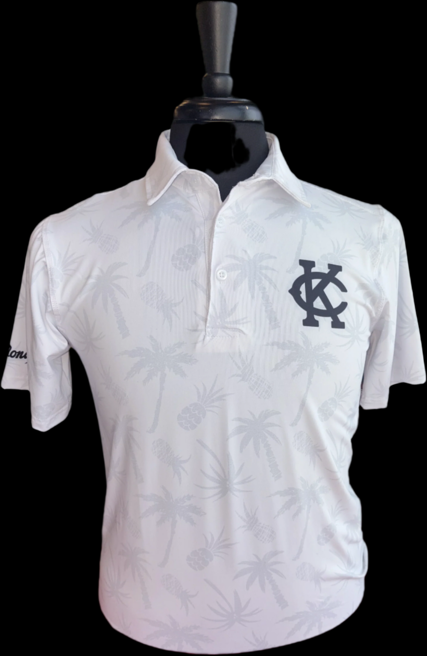 White Pineapple Palm Tree Polo