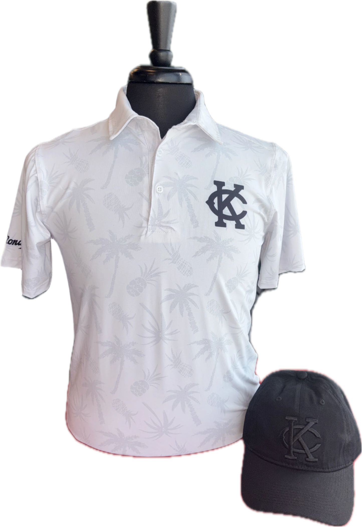 White Pineapple Palm Tree Polo