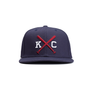 Youth Navy and Red Crossed Bats Strapback